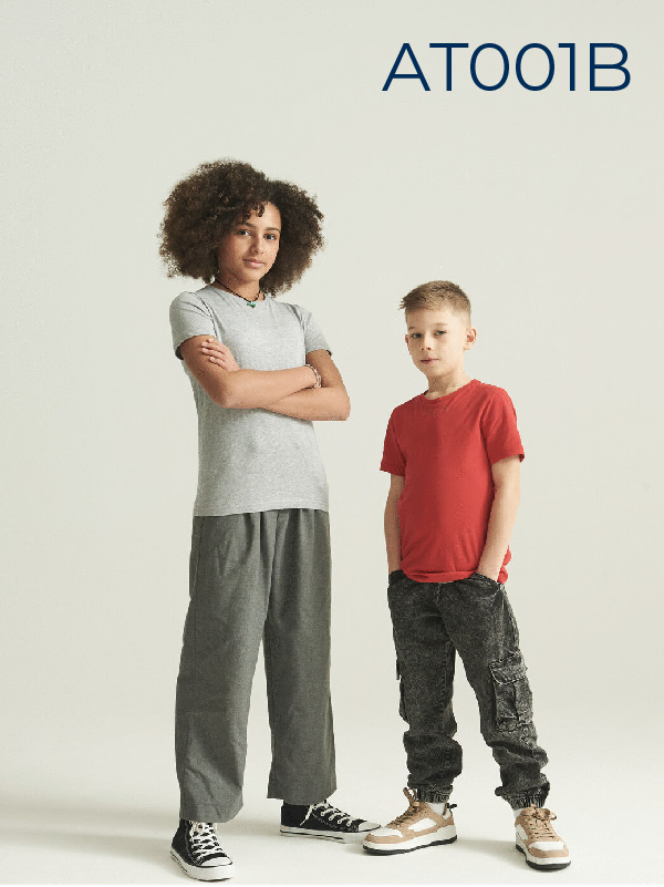The ne AWDis Kids T - AT001B in grey and red