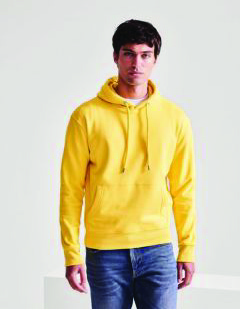 Anthem AM001 yellow hoodie on a male model 